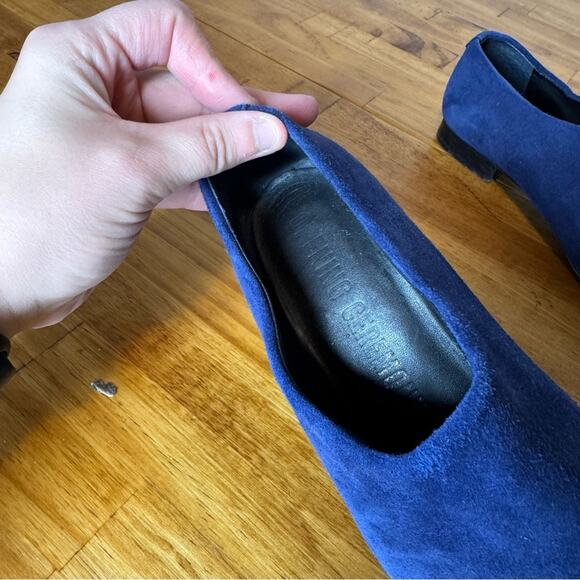 Opening Ceremony Charly Blue Suede Leather Slip On Flats Size 36 - Picture 2 of 7